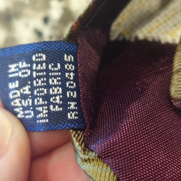 JT BECJETT Floral Patterned Men's Tie Vintage 80s 100% Silk Green Orange, Purple - Picture 6 of 6